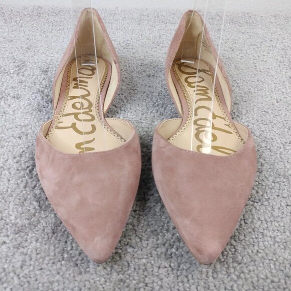 Sam Edelman Rodney D'Orsay Pointed Toe Womens 7.5 Shoes Flat Suede Slip On Mauve - Picture 6 of 9